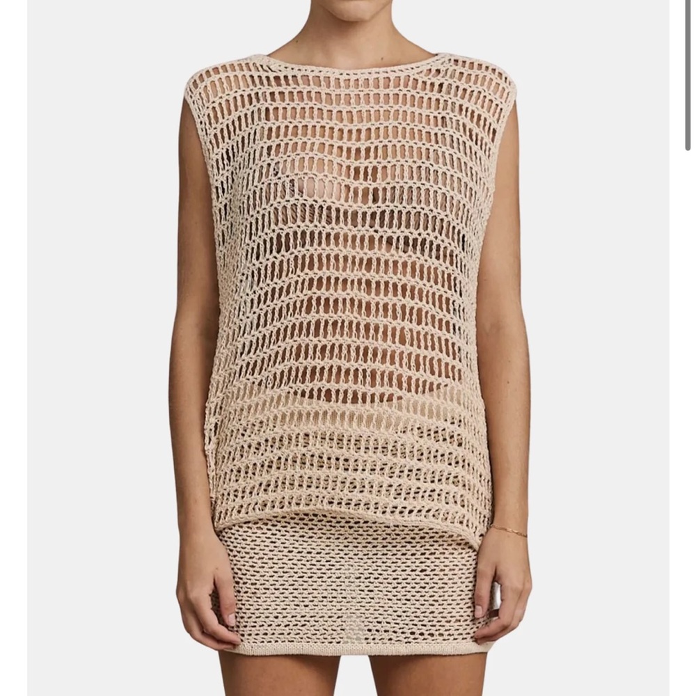 Beige Crochet Swim Cover-Up